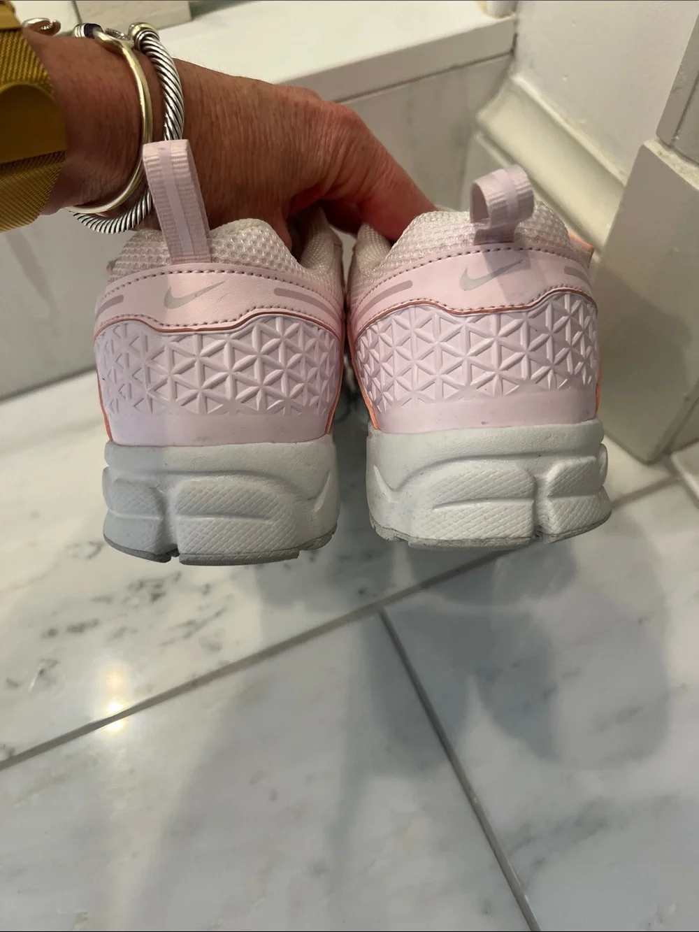 Nike Kids' Light Pink Mesh & Leather Sneakers